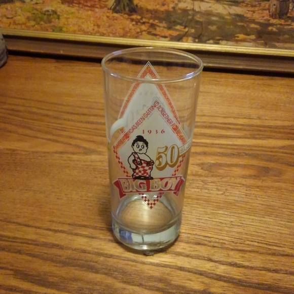 Big Boy 🍔 Vtg 1986 Glass Cup 80s 50th Anniversary - Picture 5 of 11